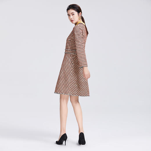 SAINT L’UCK/ 圣媛女装气质小香风Polo领花边格纹针织连衣裙SA320L01 商品图4