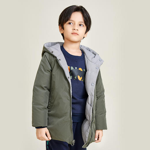 METTE童装90白鹅绒羽绒服20冬中大童男宝连帽双面穿加厚保暖外套 商品图4