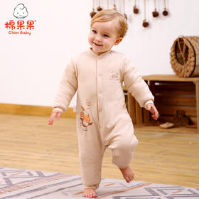 棉果果冬季新疆彩棉男童女童铺棉对开连体衣M401722820623