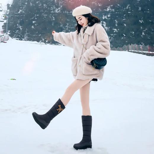 大码雪地靴羽绒布面防水棉鞋，厚底中筒加绒棉靴MJM101B 商品图5