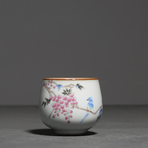 汝窑开片圆茶杯柿子功夫品茗杯家用茶具单杯复古 商品图6