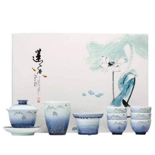 陶瓷窑变茶具套装中式水墨风家用套组礼盒装 商品图4