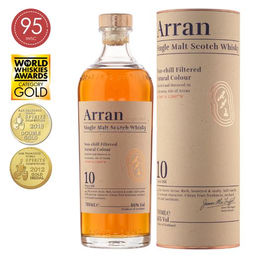 连续WWA金奖！艾伦10年单一麦芽威士忌 Arran 10 Years Single Malt 商品图0