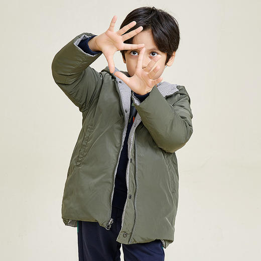METTE童装90白鹅绒羽绒服20冬中大童男宝连帽双面穿加厚保暖外套 商品图2