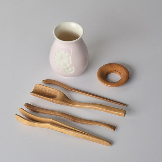 浮雕六君子 功夫茶具黑檀木茶道配件 商品图1