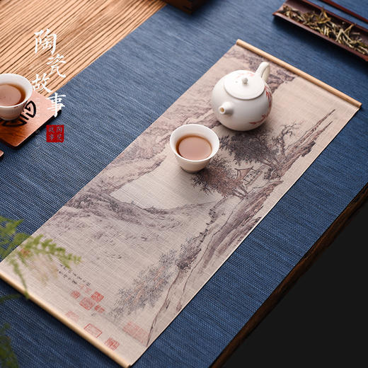 茶道配件-茶席-彩印山水细竹丝茶席 商品图7