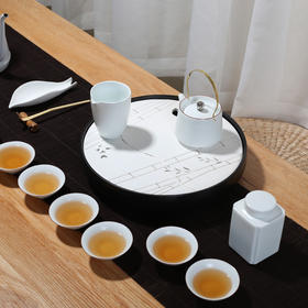 整套粗陶茶盘功夫茶具套装 定窑茶壶套组