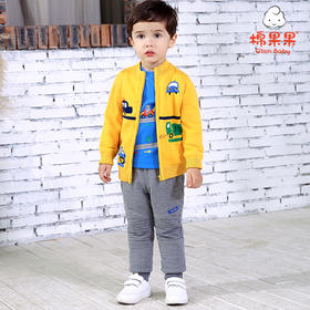 棉果果秋冬季男童挂里对开毛衣M412161520710