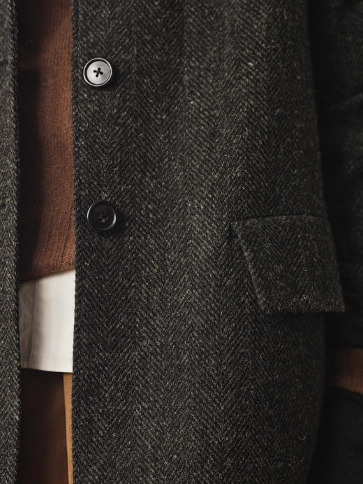 Margaret Howell 炭灰色人字纹羊毛西装外套 商品图7