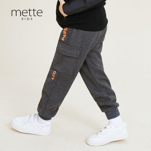 METTE童装男宝加绒加厚保暖休闲裤2020秋冬新品多口袋针织保暖裤 商品图0