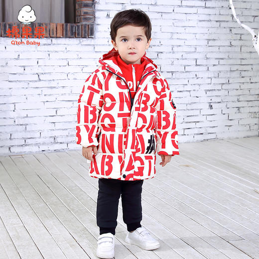 棉果果冬季男童中长款新年款喜庆羽绒服M412102920714 商品图0
