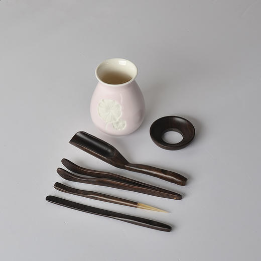 浮雕六君子 功夫茶具黑檀木茶道配件 商品图4