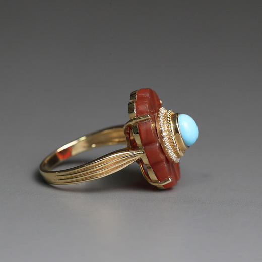 清代红玛瑙“倩影妍容”戒指 商品图1