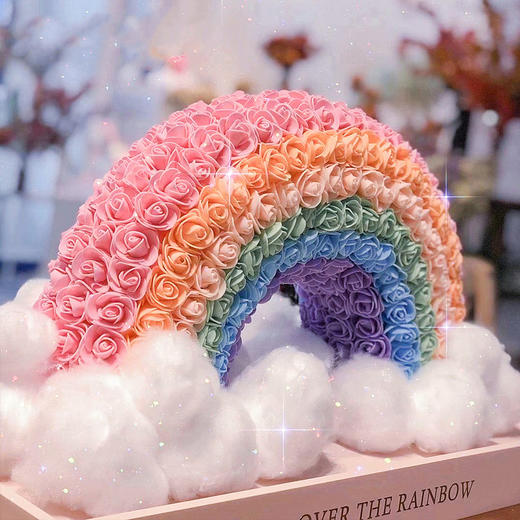 永生花生日礼物【云端彩虹桥小号】PE玫瑰花礼盒玫瑰花礼花送女生朋友花店送货上门 商品图0