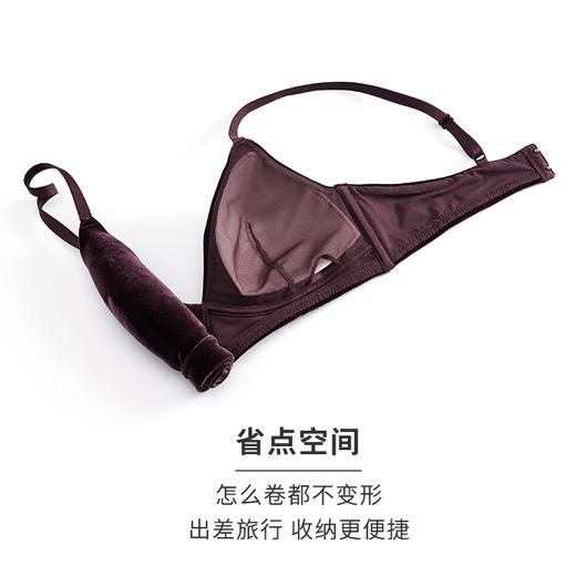 HSIA遐无钢圈内衣套装女珠光丝绒性感胸罩新款法式三角杯小胸文胸 商品图4