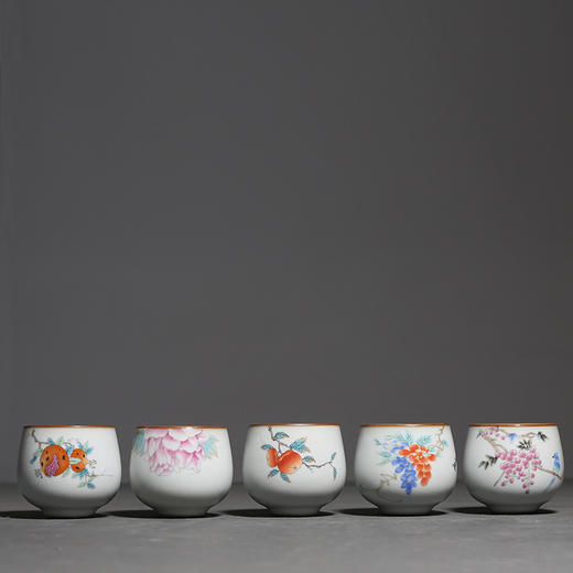 汝窑开片圆茶杯柿子功夫品茗杯家用茶具单杯复古 商品图3