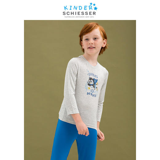 【印花莫代尔】SCHIESSER KINDER舒雅童装男童莫代尔圆领长袖九分裤家居套装3B/16820H 商品图0