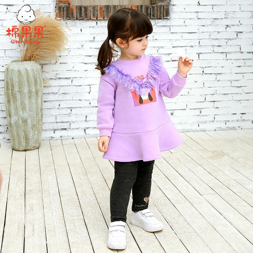 棉果果冬季女童南极绒连衣裙M422700220679 商品图0