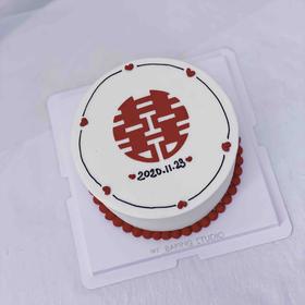 结婚登记蛋糕 双喜