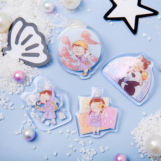 三年二班麻球博物馆奇妙夜可爱日系创意亚克力小胸针卡通女孩配饰