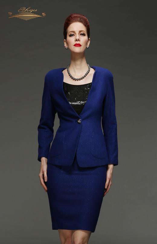 【特惠】YIQU |“心声”西装上衣（宝蓝·含40%羊毛） 商品图0