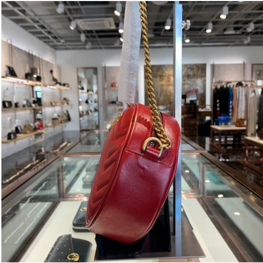 奥莱Gucci GG Marmont迷你圆形单肩包（红色）550 154 0OLET 6438JPY带授权招加盟代理 商品图1