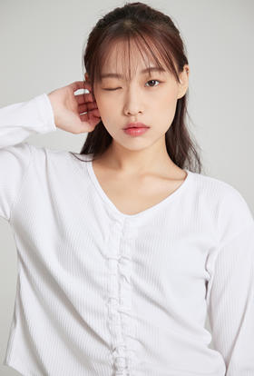 SPAO Eland (抽褶长袖T恤_SPLWA4TG92)冬季 常规 长袖 内搭 甜美JPY带授权招加盟代理