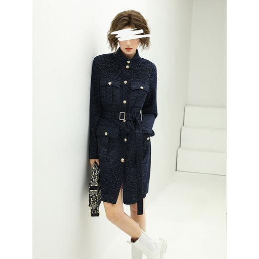 （特价秒杀）COCOBELLA小香风中长款连衣裙冬针织亮丝OP裙DS1377 商品图3