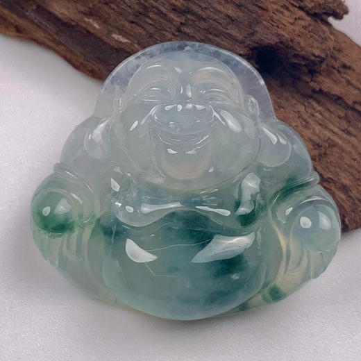 派瑞翡翠 翡翠佛 糯冰种 飘蓝花 商品图3
