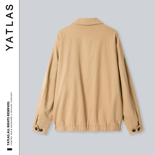YATLAS亚锐男装2020秋季卡其色百搭版型翻领夹克男潮#YY121167E 商品图1