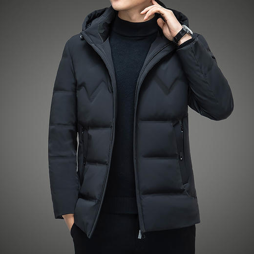 红览 90%羽绒服加厚保暖男士商务中长款外套Y619 商品图1