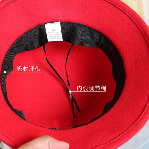 【英伦时尚百搭珍珠帽】秋冬季新款礼帽女韩版帽子大檐珍珠毛呢毡帽名媛盆帽 商品图7