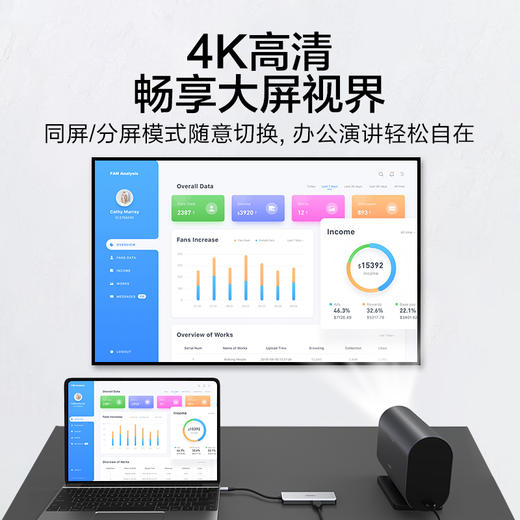 品胜 Type-C七合一/五合一扩展坞商务款 支持OTG功能转换器 笔记本电脑出差会议拓展坞 商品图4