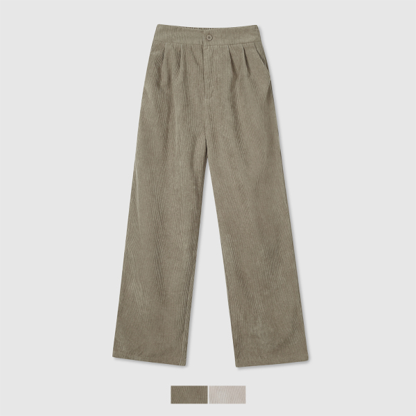 SPAO Eland 灯芯绒宽褶uck_SPTCA4CG91 羊绒 |直筒裤 |九分裤JPY带授权招加盟代理