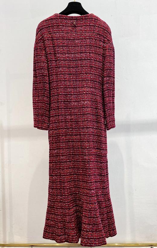 chanel香奈儿红色长款流苏编织大衣外套连衣裙