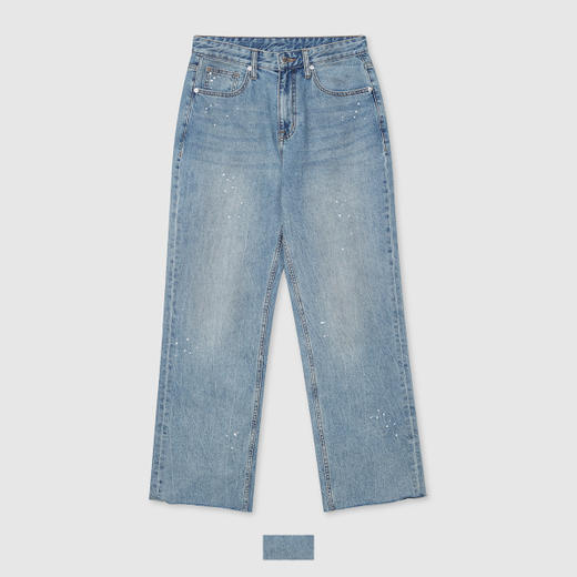 SPAO Eland （彩绘宽牛仔裤_SPTJB23C91）冬季 直筒裤 长裤 加厚JPY带授权招加盟代理 商品图1