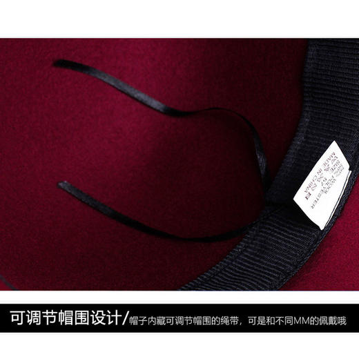 【百搭时装帽礼帽】女士秋冬新款大蝴蝶结毛呢帽韩版休闲百搭时装帽圆顶盆帽 商品图3