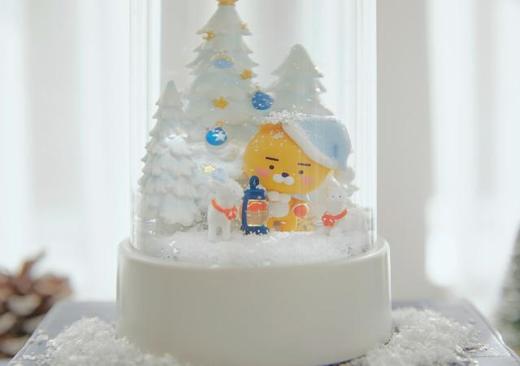 韩国Kakao Friends可爱家居饰品装饰品 卡通水晶白色闪电雪球亮灯JPY带授权招加盟代理 商品图1