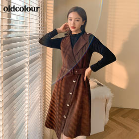 oldcolour冬季淑女修身气质百搭连衣裙GM41103920