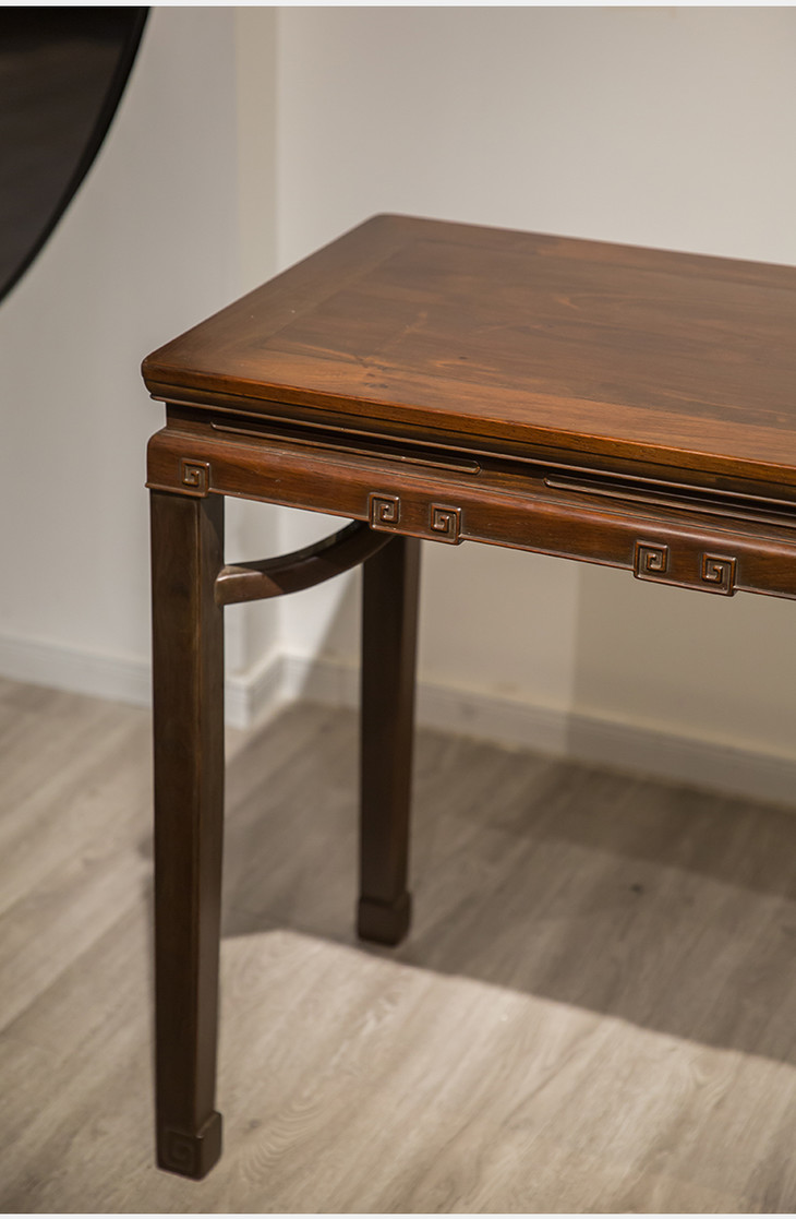 清代 红木回纹霸王枨半桌 - 明清家具研习社