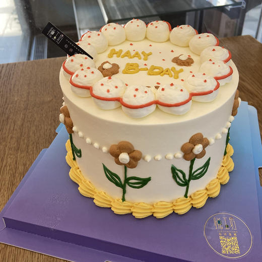 Ins复古风手绘花#简约小清新（蛋糕需提前6小时下单，不接急单）【页面往下拉，有尺寸和口味选择】 商品图0