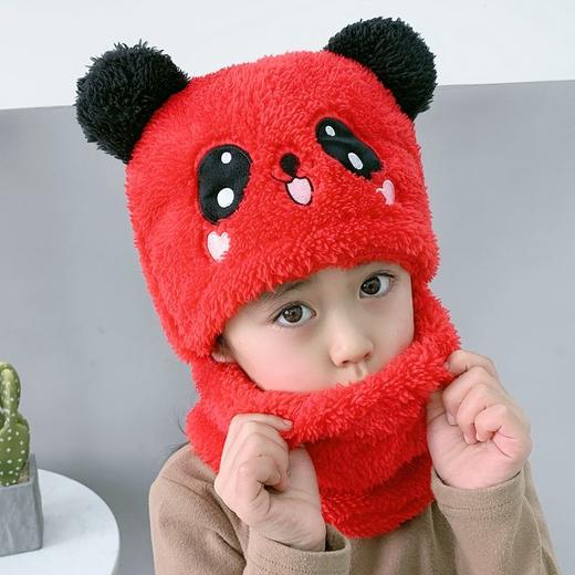 PDD-KXFP新款可爱儿童加厚保暖帽子围脖一体宝宝遮脸护耳帽TZF 商品图8