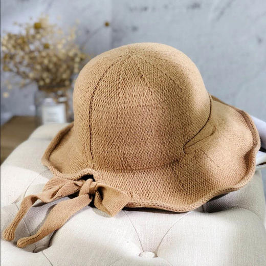 【日系针织渔夫帽】秋冬新款韩版时尚百搭帽子女遮阳保暖毛线帽盆帽 商品图2