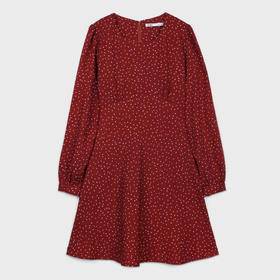 韩版MIXXO红波点迷你连衣裙雪纺甜美春季短裙JPY带授权招加盟代理