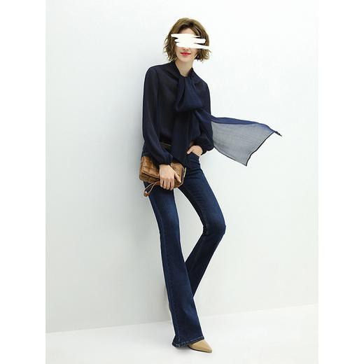 COCOBELLA【瑕疵】 高腰水洗牛仔裤女拖地大长腿喇叭裤PT806 商品图4