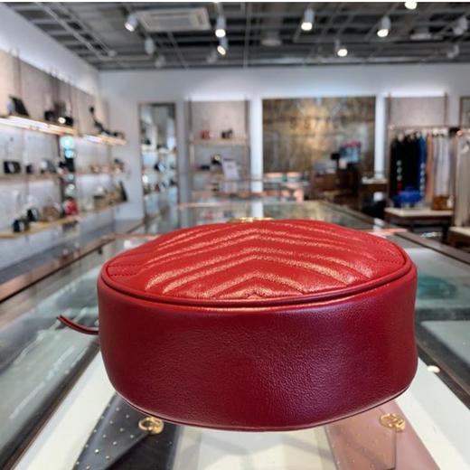 奥莱Gucci GG Marmont迷你圆形单肩包（红色）550 154 0OLET 6438JPY带授权招加盟代理 商品图4