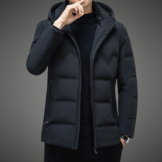 红览 90%羽绒服加厚保暖男士商务中长款外套Y619 商品图3