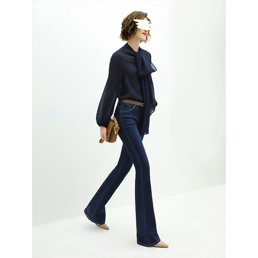 COCOBELLA【瑕疵】 高腰水洗牛仔裤女拖地大长腿喇叭裤PT806 商品图3