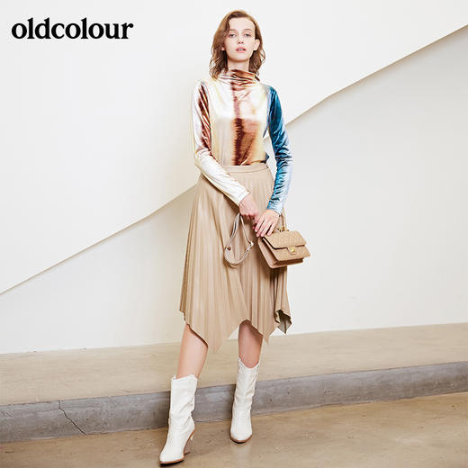 oldcolourPU半身裙中长款女L44063417 商品图4