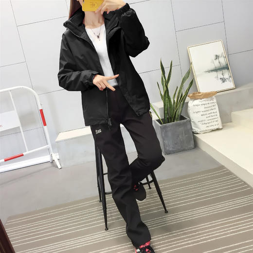 PDD-XSLHW201127新款韩版时尚户外加绒加厚三合一冲锋衣裤子套装TZF 商品图1